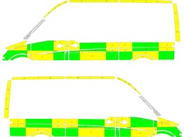Striping Mercedes Sprinter L2H2 Battenburg Green/Yellow/White  left   right  2 sliding doors