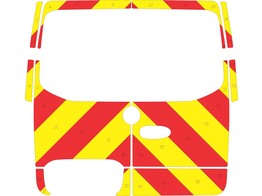 Striping Mercedes Sprinter 2019 H1 RWD Chevrons Red/Yellow 20 cm with windows