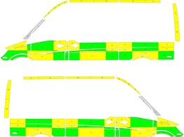 Striping Mercedes Sprinter L2H2 Battenburg Groen/Geel/Wit  links   rechts  2 schuifdeuren