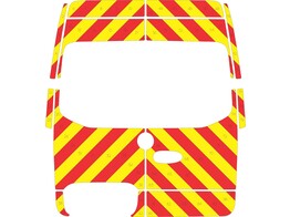 Striping Mercedes Sprinter 2018 H2 - Chevrons T7500 Rot/Gelb 10 cm - mit Fenster
