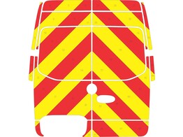 Striping Mercedes Sprinter 2018 H2 - Chevrons T7500 Rot/Gelb 20 cm - ohne Fenster