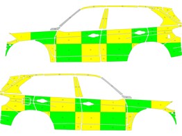 Striping BMW X5 MUG Battenburg Groen/Geel/Wit  links   rechts 
