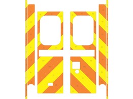 Striping Mercedes Sprinter Kastopbouw Dulmer Chevrons Oranje/Geel 20 cm