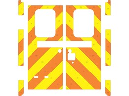 Striping Mercedes Sprinter Caisse WAS Chevrons Orange/Jaune 20 cm