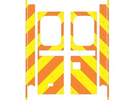 Striping Mercedes Sprinter Kastopbouw Dulmer Chevrons Oranje/Geel 20 cm