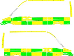 Striping Mercedes Sprinter L2H2 Battenburg Groen/Geel/Wit  links   rechts  2 schuifdeuren