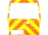 Striping Volkswagen Crafter H3 Chevrons Oranje/Geel 20 cm 2 achterdeuren met ruiten