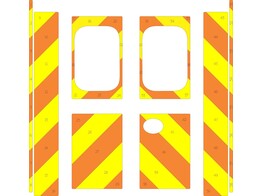 Striping Mercedes Sprinter Kastopbouw Hospi Chevrons Oranje/Geel 20 cm