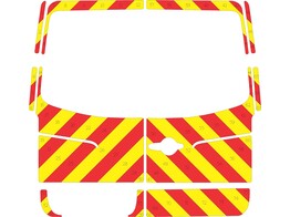 Striping Mercedes Sprinter H1 - Chevrons T7500 Rot/Gelb 10 cm - mit Fenstern