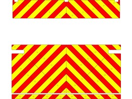 Striping Dhollandia Ladebordwand - Chevrons T7500 Rot/Gelb Klasse III 10 cm - 2000kg Mercedes Atego