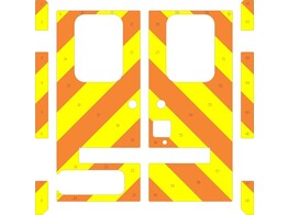 Striping Mercedes Sprinter Kastopbouw WAS Chevrons Oranje/Geel 20 cm 2 achterdeuren met vensters