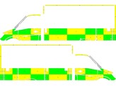 Striping Mercedes Sprinter Kastopbouw WAS Battenburg Groen/Geel/Wit  links   rechts 