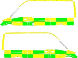 Striping Mercedes Sprinter L2H2 Battenburg Groen/Geel/Wit  links   rechts  1 schuifdeur rechts 273-AMD