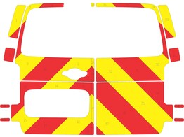 Citroen Jumpy/Peugeot Expert H1 2016- Rear chevrons 20 cm Rouge/Jaune