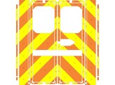 Striping Mercedes Sprinter Caisse Strobel Chevrons Orange/Jaune 20 cm 2 portes arrieres vitrees