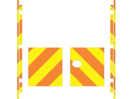 Striping Mercedes Sprinter Kastopbouw Hospi Chevrons Oranje/Geel 20 cm 2 achterdeuren met vensters