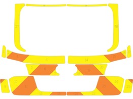 Striping Audi A6 Avant Allroad 2011-2018 MUG Chevrons Orange/Yellow 1-CFN-301