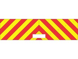 Ford Transit open laadbak klep chevrons rood/geel 10cm