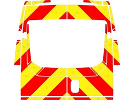 Striping Iveco Daily H2 - Chevrons T11500 Red/Yellow 20 cm with windows