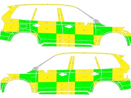 Striping Volvo XC90 2018 - Battenburg T11500 Grun / Gelb / Wei   links   rechts  - SMUR Clinique Sai