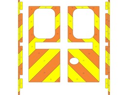 Striping Mercedes Sprinter Kastopbouw Chevrons Oranje/Geel 20 cm