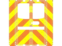 Striping Mercedes Sprinter Kastopbouw Chevrons Oranje/Geel 20 cm