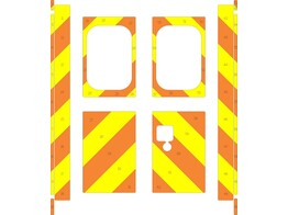 Striping Mercedes Sprinter Caisse Chevrons Orange/Jaune 20 cm