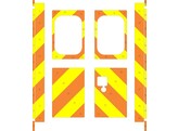Striping Mercedes Sprinter Kastopbouw Chevrons Oranje/Geel 20 cm