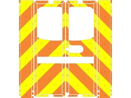 Striping Mercedes Sprinter Kastopbouw Chevrons Oranje/Geel 20 cm
