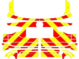 Striping BMW X3 2019 - Chevrons T7500 Rood/Geel 10 cm