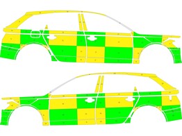 Striping Audi A6 Avant Allroad 2011-2018 MUG Battenburg Green/Yellow/White  left   right 