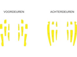 Striping Audi A6 Avant 2011-2018 bespoke panels for doors Avery Prismatic T11513 Yellow
