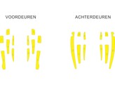 Striping Audi A6 Avant 2011-2018 bespoke panels for doors Avery Prismatic T11513 Yellow