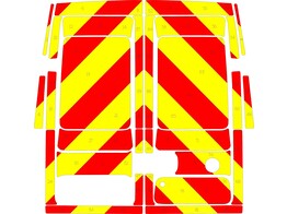 Striping Iveco Daily 2014 H2 - Chevrons T7500 Rot/Gelb 20 cm - ohne Fenster