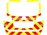 Striping Hyundai Santa Fe - Chevrons T7500 Red/Yellow 10 cm