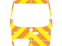 Striping Mercedes Sprinter 2019 H2 - Chevrons T11500 Orange/Jaune 20 cm avec vitres   ST6
