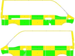 Striping Renault Master oud model Battenburg Groen/Geel/Wit  links   rechts  1 schuifdeur
