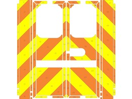 Striping Volkswagen Transporter T5 Box Body Chevrons Orange/Yellow 20 cm 2 rear doors with windows