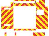 Striping Tankwagen C23 Citerne Mercedes Actros Vanassche Chevrons Rood/Geel 10 cm