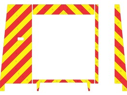 Striping Tankwagen C62 Unimog Fire technics Chevrons Rood/Geel 10 cm