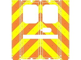 Striping Mercedes Sprinter Kastopbouw Strobel Chevrons Oranje/Geel 20 cm
