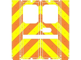 Striping Mercedes Sprinter Kastopbouw Chevrons Oranje/Geel 20 cm