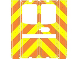 Striping Mercedes Sprinter Kastopbouw Strobel Chevrons Oranje/Geel 20 cm