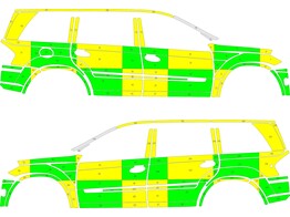 Striping Mercedes GL350  Bluetec Battenburg Avery Prismatic T11500 Groen/Geel/Wit KIT  links   rechts  MUG