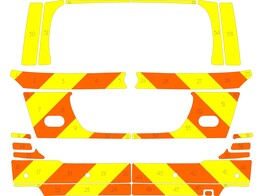 Striping Mercedes GL350 Bluetec MUG Chevrons Avery Prismatic T11500 Orange/Yellow 15 cm