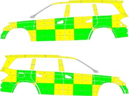 Striping Mercedes GL Battenburg Avery Prismatic T11500 Groen/Geel/Wit KIT  links   rechts  MUG