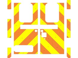 Striping Mercedes Sprinter Box Body Chevrons Orange/Yellow 20 cm