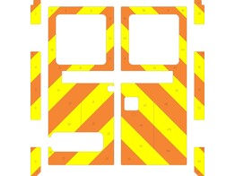 Striping Mercedes Sprinter Kastopbouw WAS Chevrons Oranje/Geel 20 cm