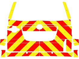 Rear Toyota RAV4 Deur Avery prismatic Rood/geel 10cm
