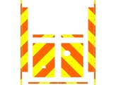 Striping Mercedes Sprinter  new  Kastopbouw Dulmer Chevrons Oranje/Geel 20 cm 2 achterdeuren met ruiten